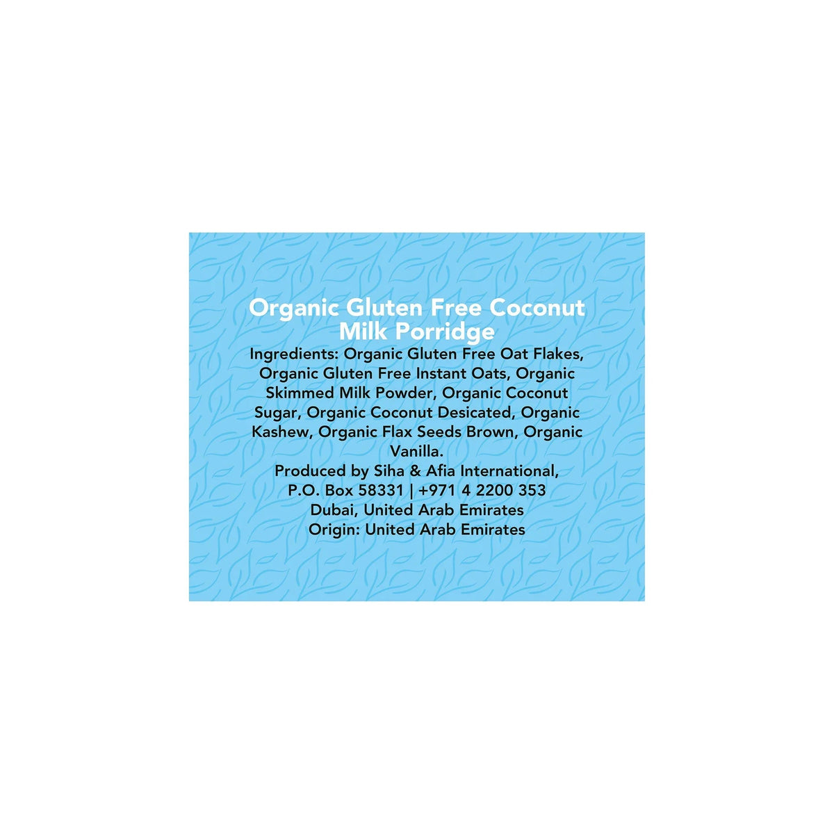 Meadows Organic Coconut Milk Porridge - 400g