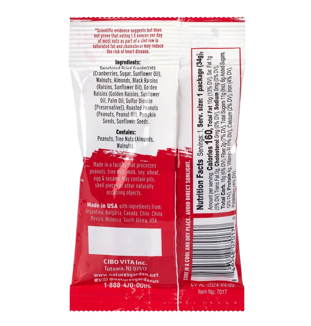 Nature's Garden Cranberry Health Mix 34g