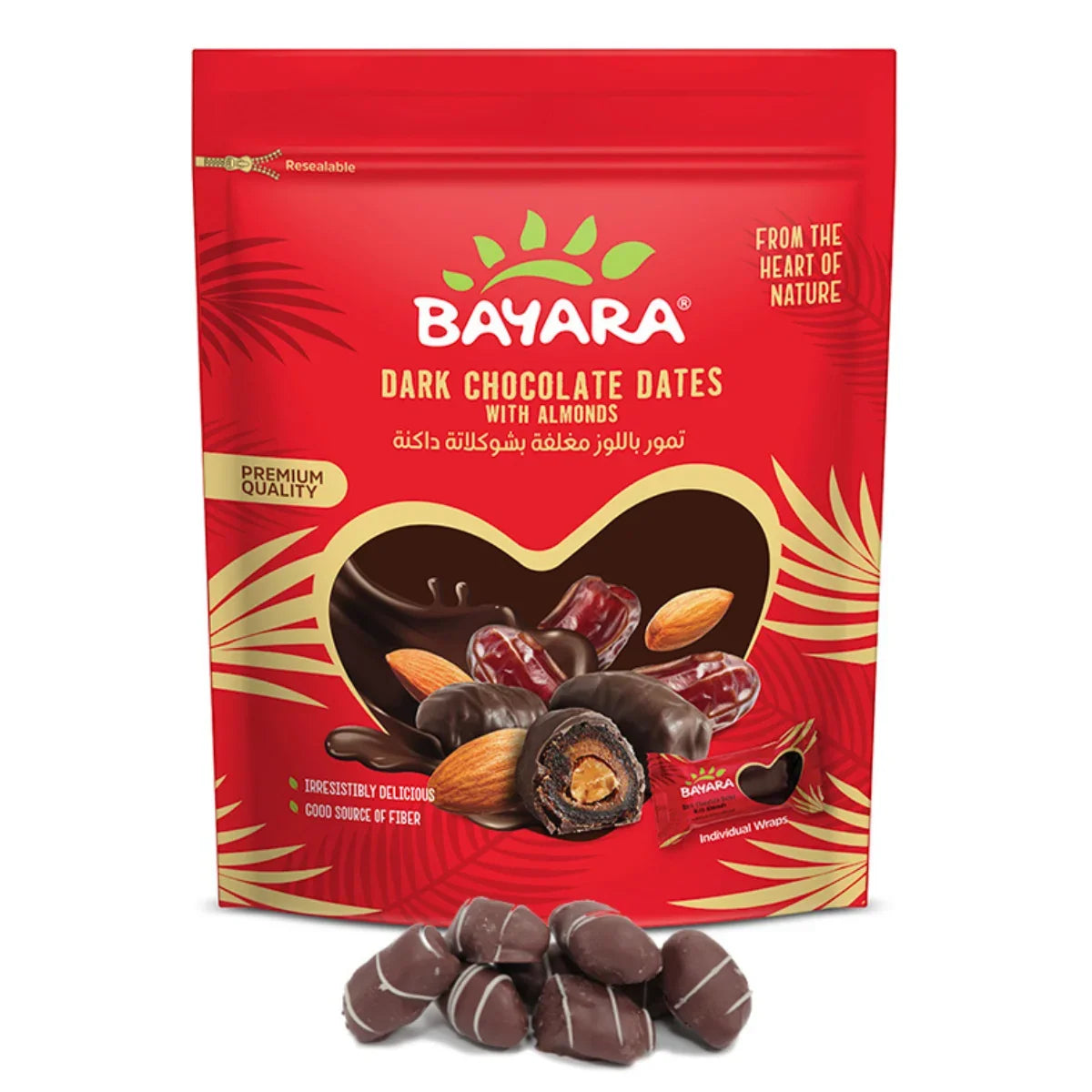 Bayara Dates With Almonds & Dark Chocolate - 250g
