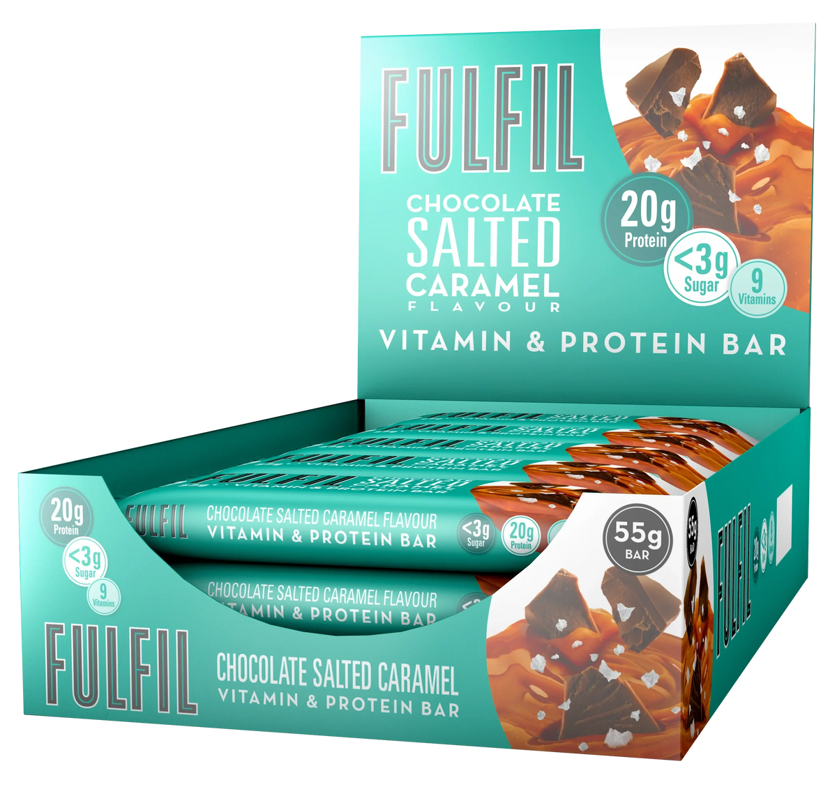 FulFil Chocolate Salted Caramel Vitamin and Protein Bar - 55G 15 x 55G