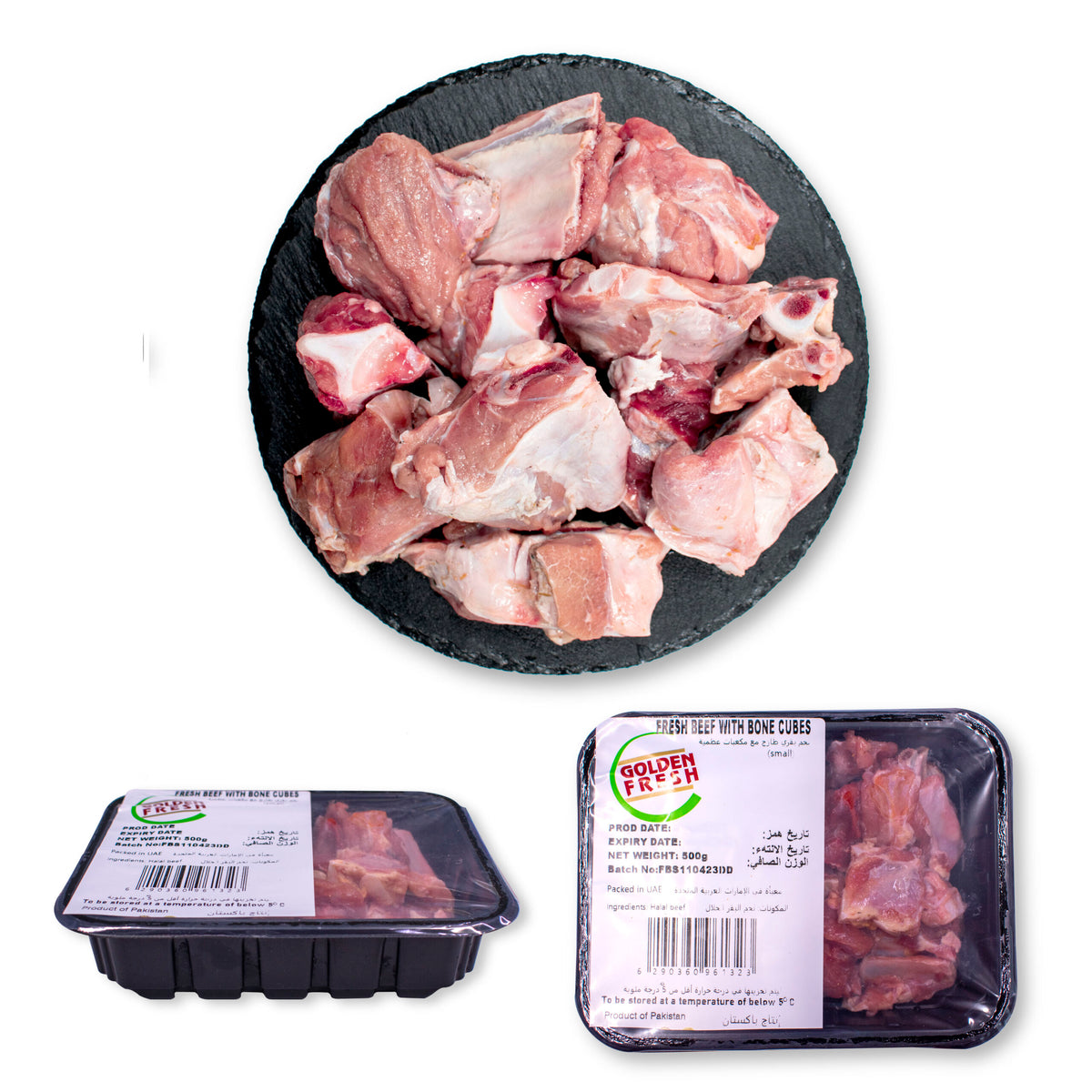 Fresh Pakistan Beef Cubes With Bone (1 kg)