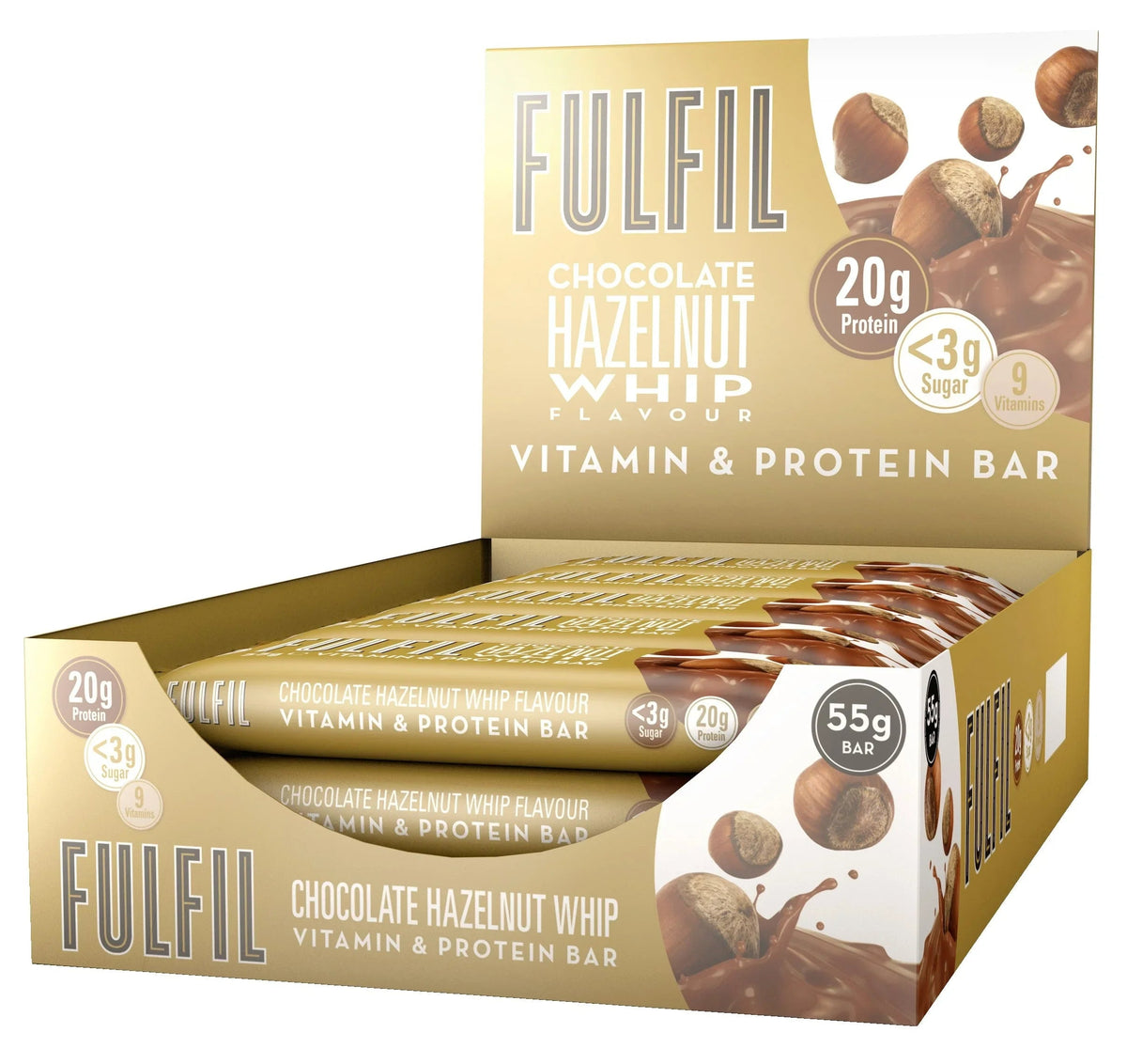Fulfil Chocolate Hazelnut Whip - Vitamin and Protein Bar - 55G 15 x 55G