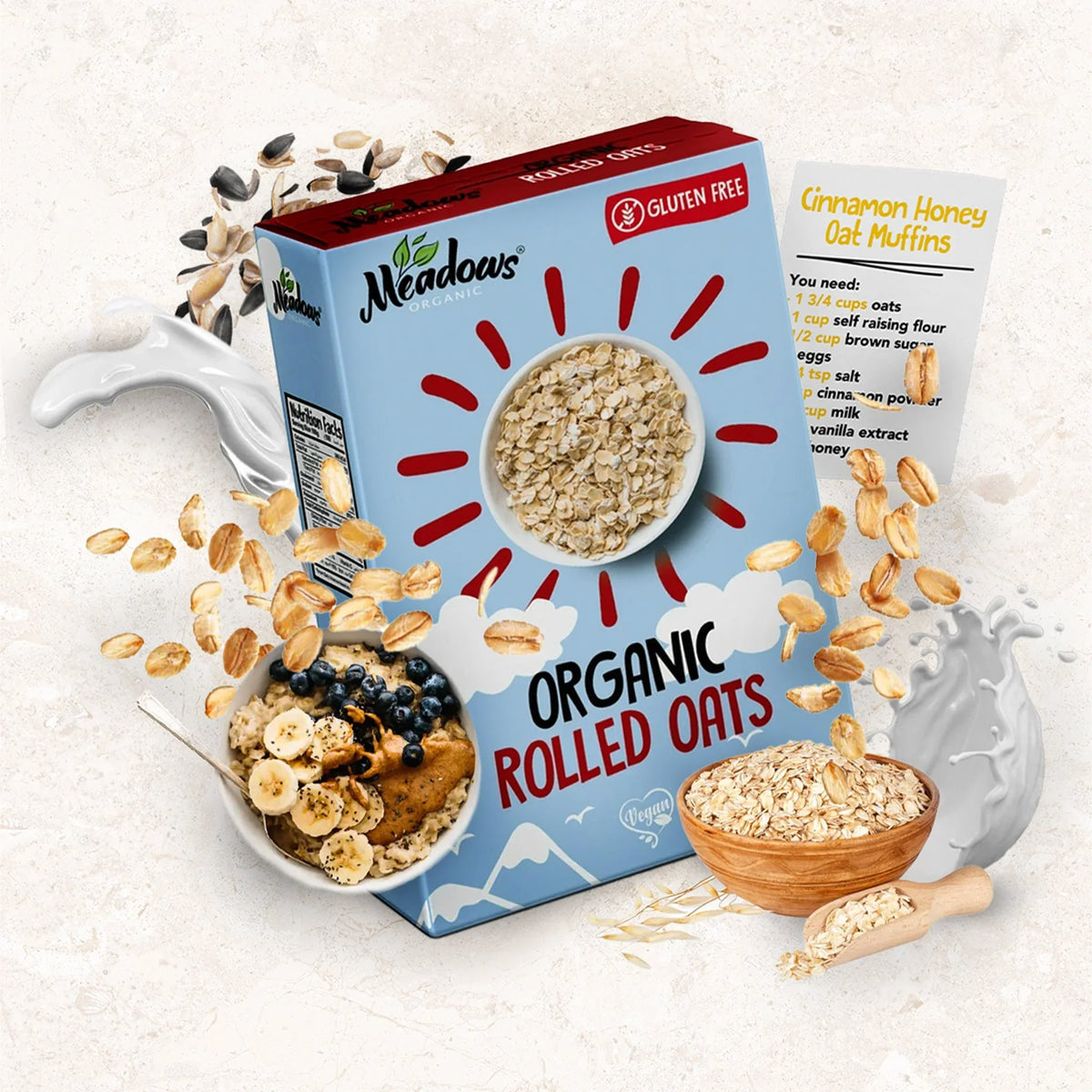 Meadows Organic GF Rolled Oats 400g
