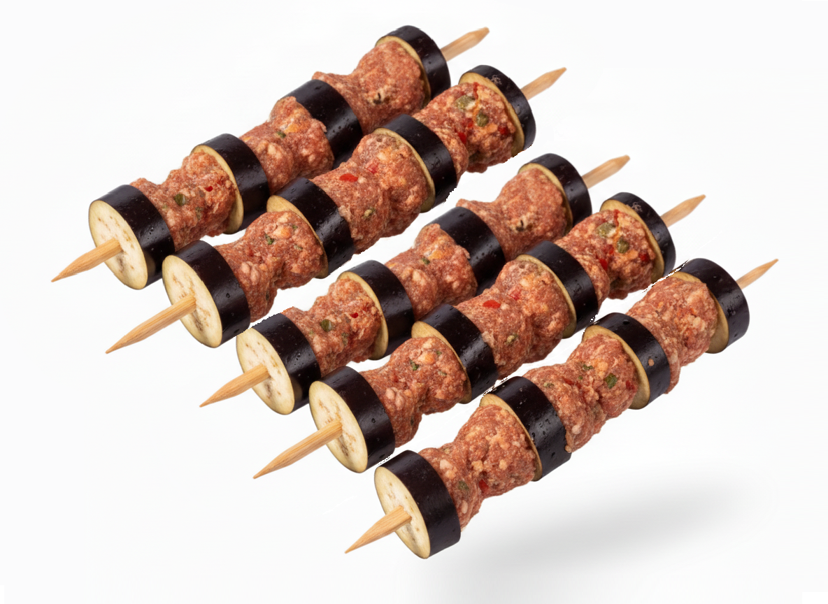 5 Skewers Lamb Kabab With Eggplant 500 g