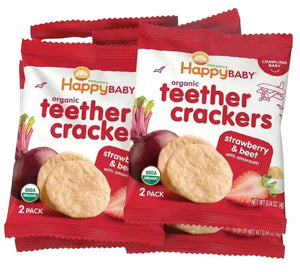 HappyBABY Organic Teethers 4g, Strawberry & Beet - Pack of 12