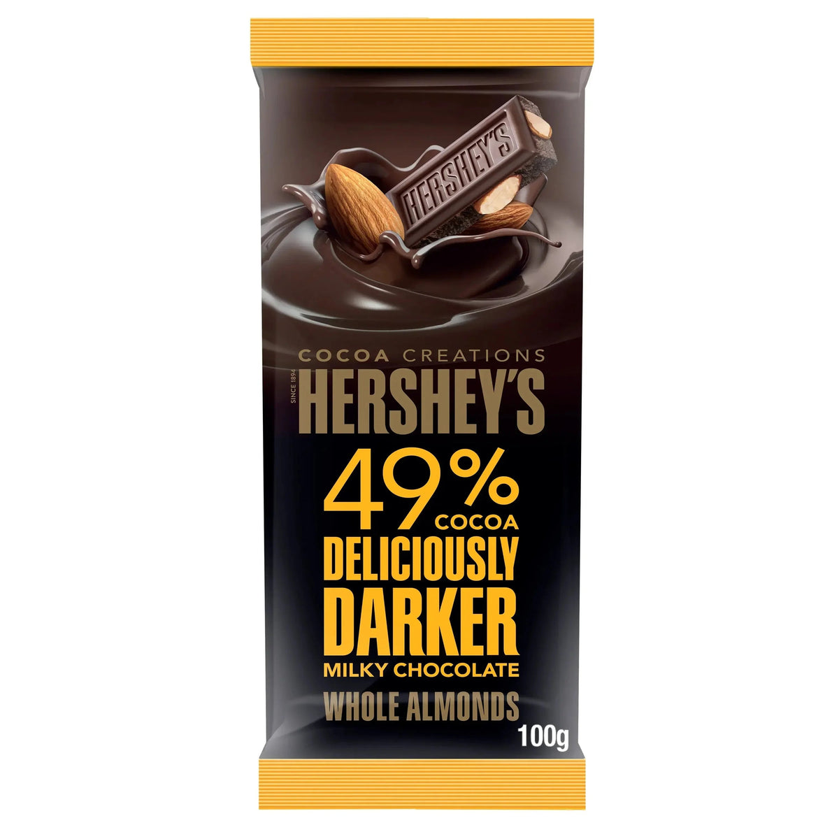 Hershey's 49% Darker Milk Chocolate with Almond Bar - 100gm