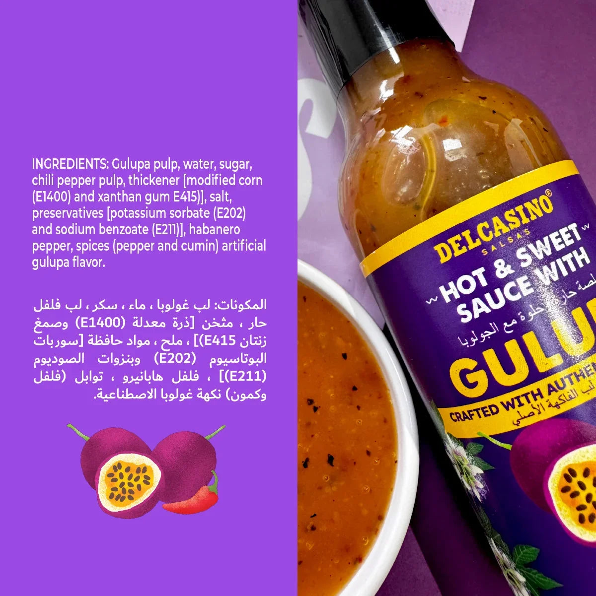 Delcasino Gulupa Hot and Sweet Sauce 165g