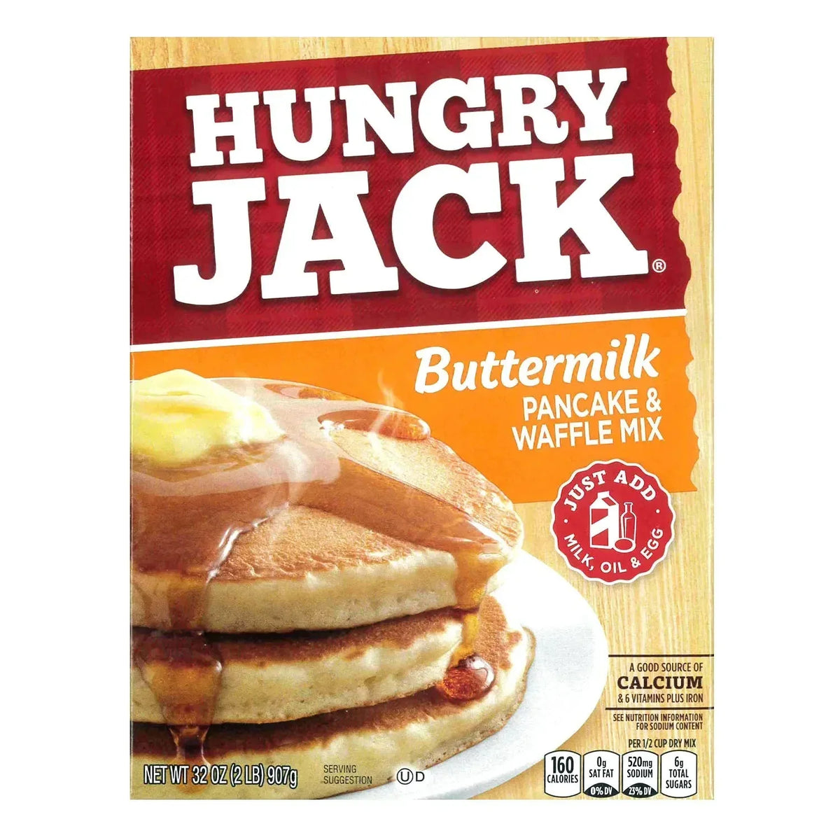 Hungry Jack Pancake & Waffle Mix Buttermilk 907gm