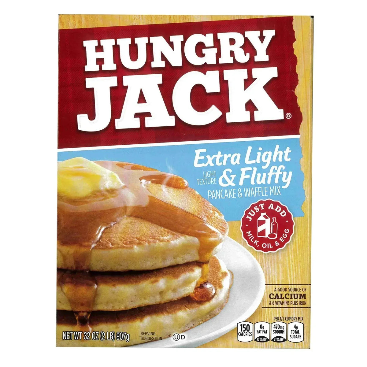 Hungry Jack Pancake & Waffle Mix Complete Extra Light & Fluffy 907gm