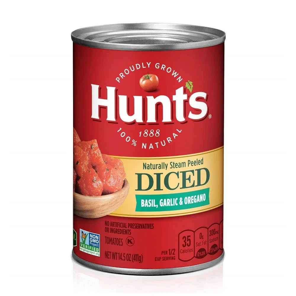 Hunts Diced Tomatoes Basil Herb 411g