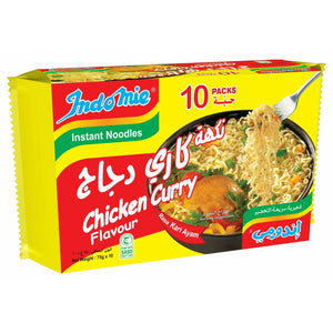Indomie Instant Noodles, Halal Certified, Chicken Curry Flavor - 75 g Pack of 10