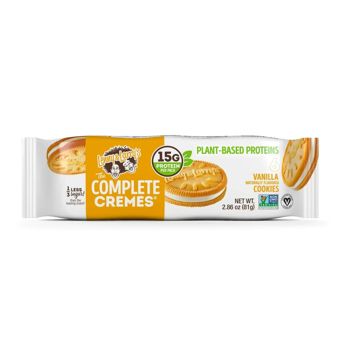 Lenny & Larry's Complete Cremes Vanilla Cookie, Plant Based Proteins ,Non GMO 81gm
