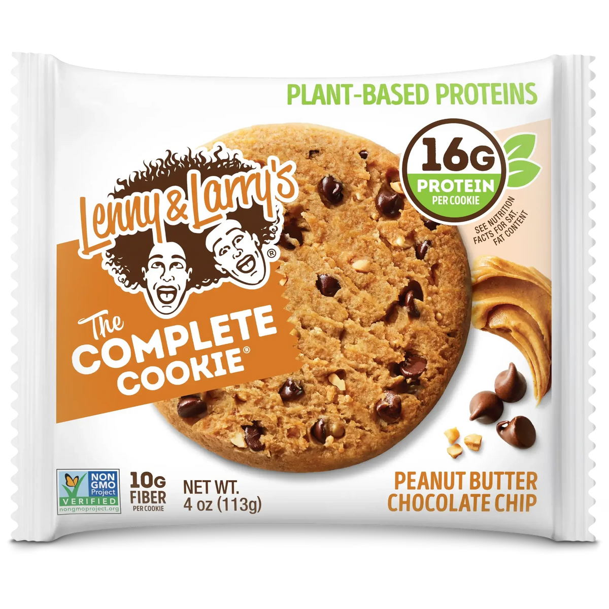 Lenny & Larry's Peanut Butter Chocolate Chip Complete Cookie, Plant Based Proteins, Non GMO,113gm