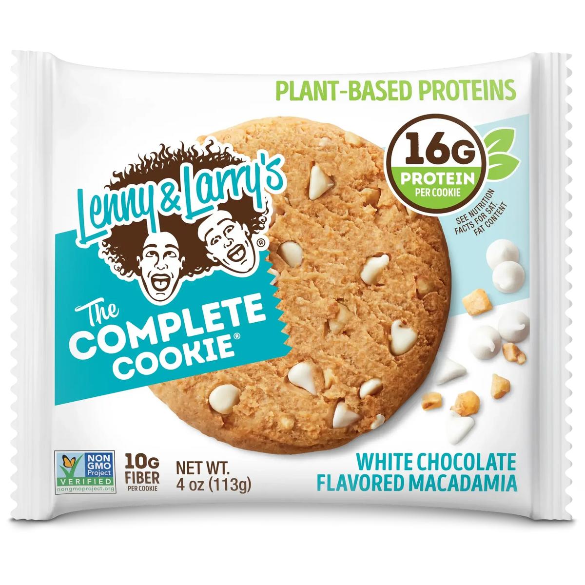 Lenny & Larry's White Chocolate Macadamia Complete Cookie, Plant Based Proteins, Non GMO,113gm