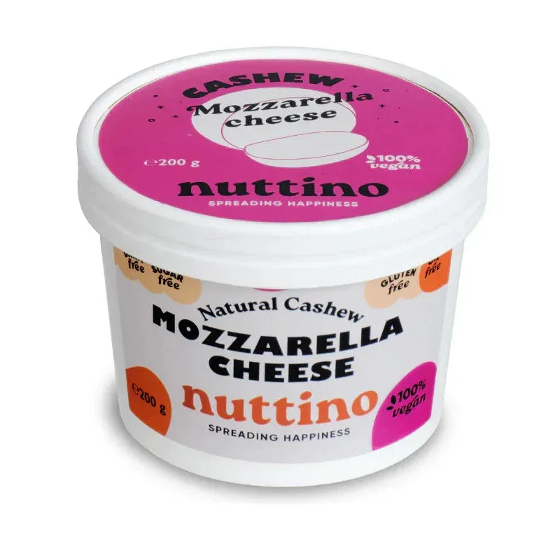 Nuttino natural cashew mozzarella cheese vegan spread, 200g tub, WELAZA UAE