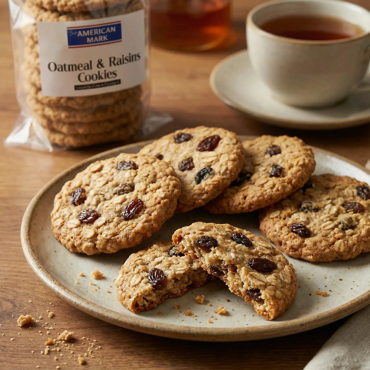 Oatmeal & Raisins Cookies – 10pcs (500g) | American Mark