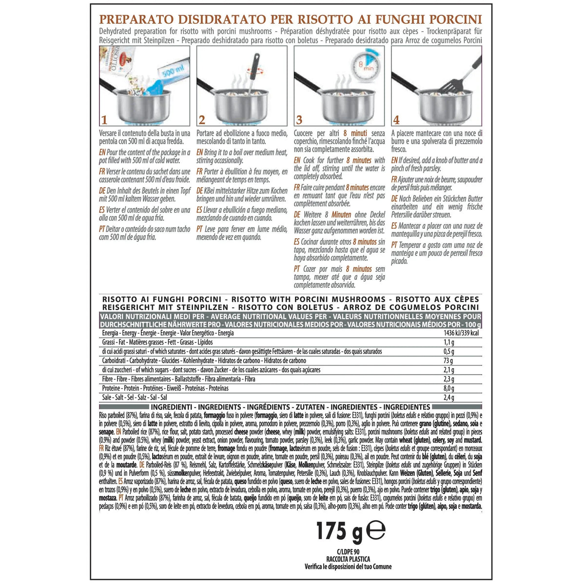 Curtiriso Porcini Mushrooms Risotto 175g