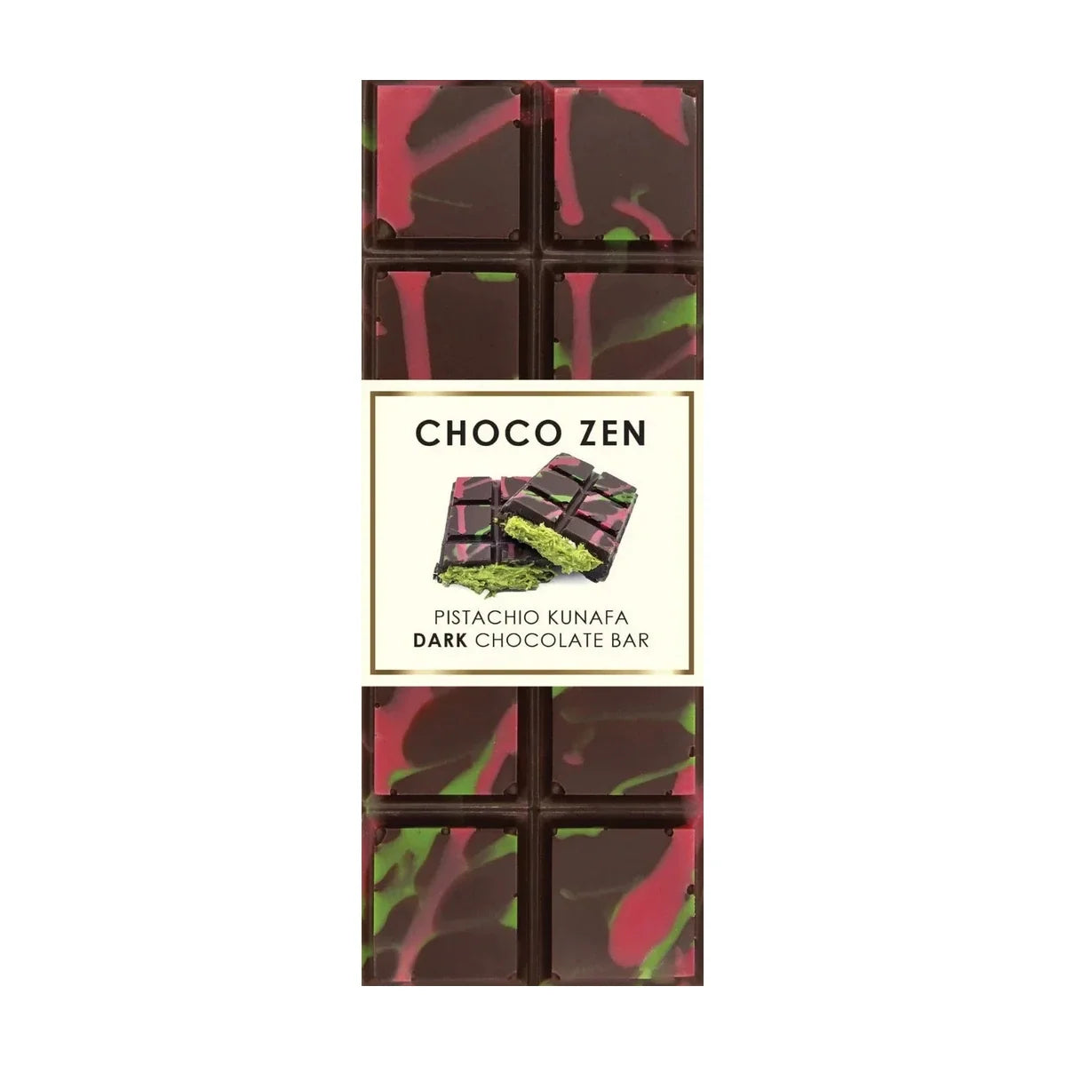 Choco Zen Pistachio Kunafa Dark Dubai Chocolate Bar - 190g
