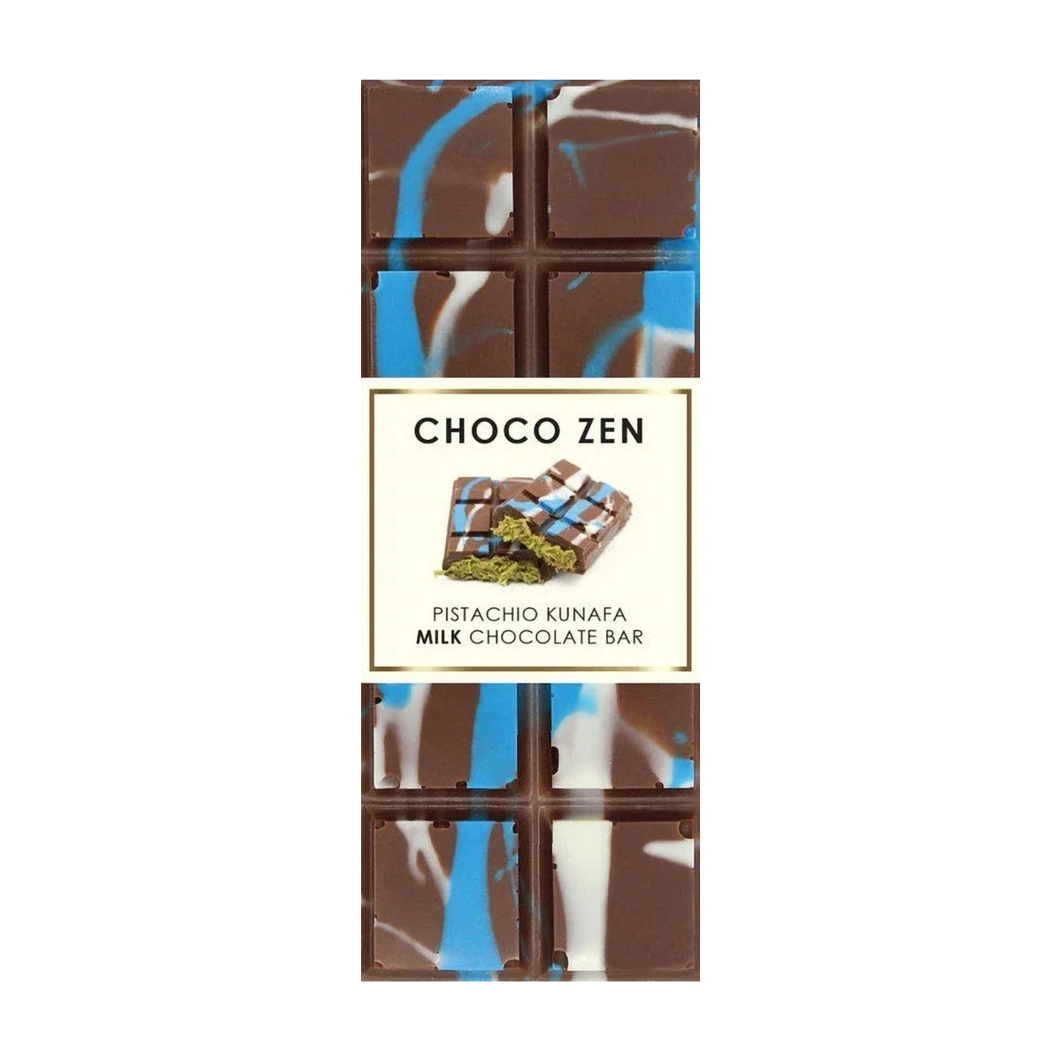 Choco Zen Pistachio Kunafa Milk Dubai Chocolate Bar - 65g - View 2 | Welaza