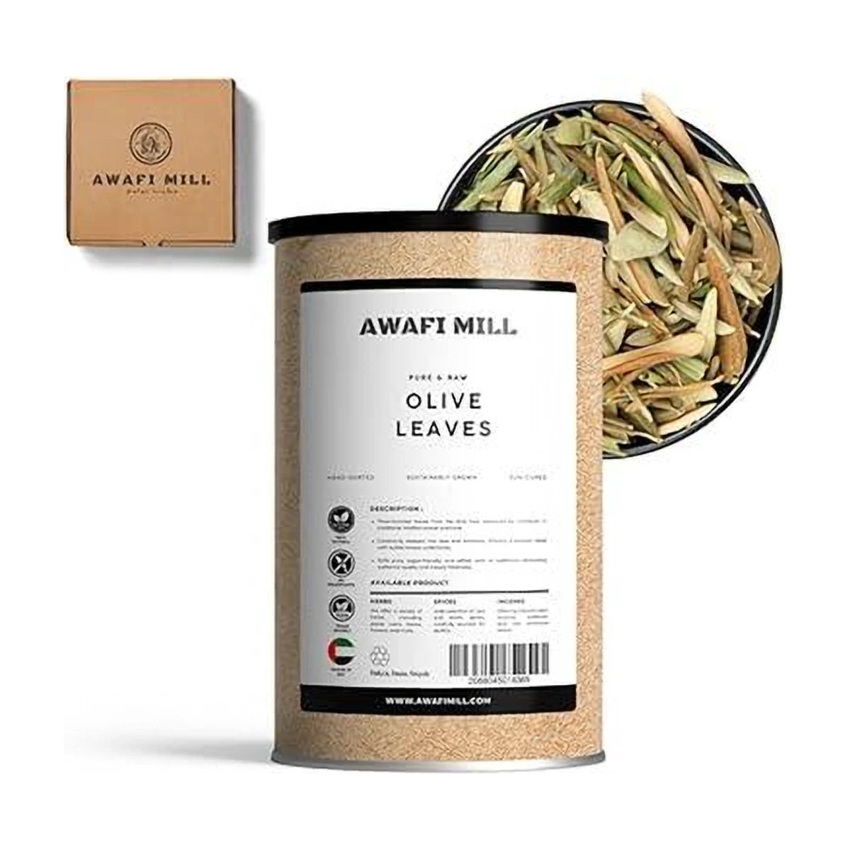 AWAFI MILL जैतून की पत्तियाँ (Olive Leaves) Olea Europaea - 100 ग्राम | 3.5 औंस