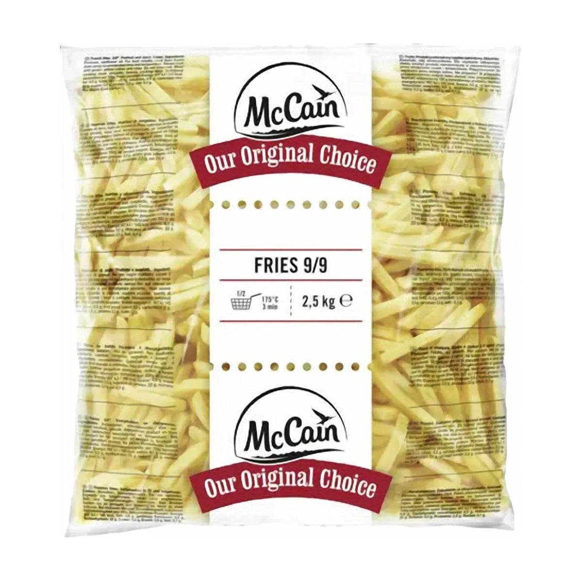 McCain Straight Cut Fries 9 mm, 2.5 kg