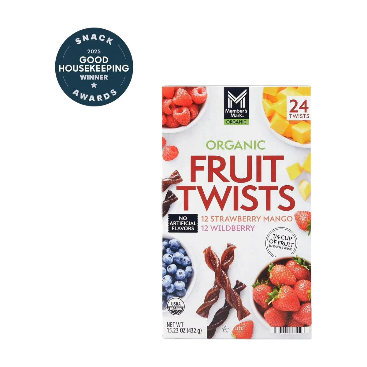 Member's Mark Organic Fruit Twists, 24 Pack, 432 g