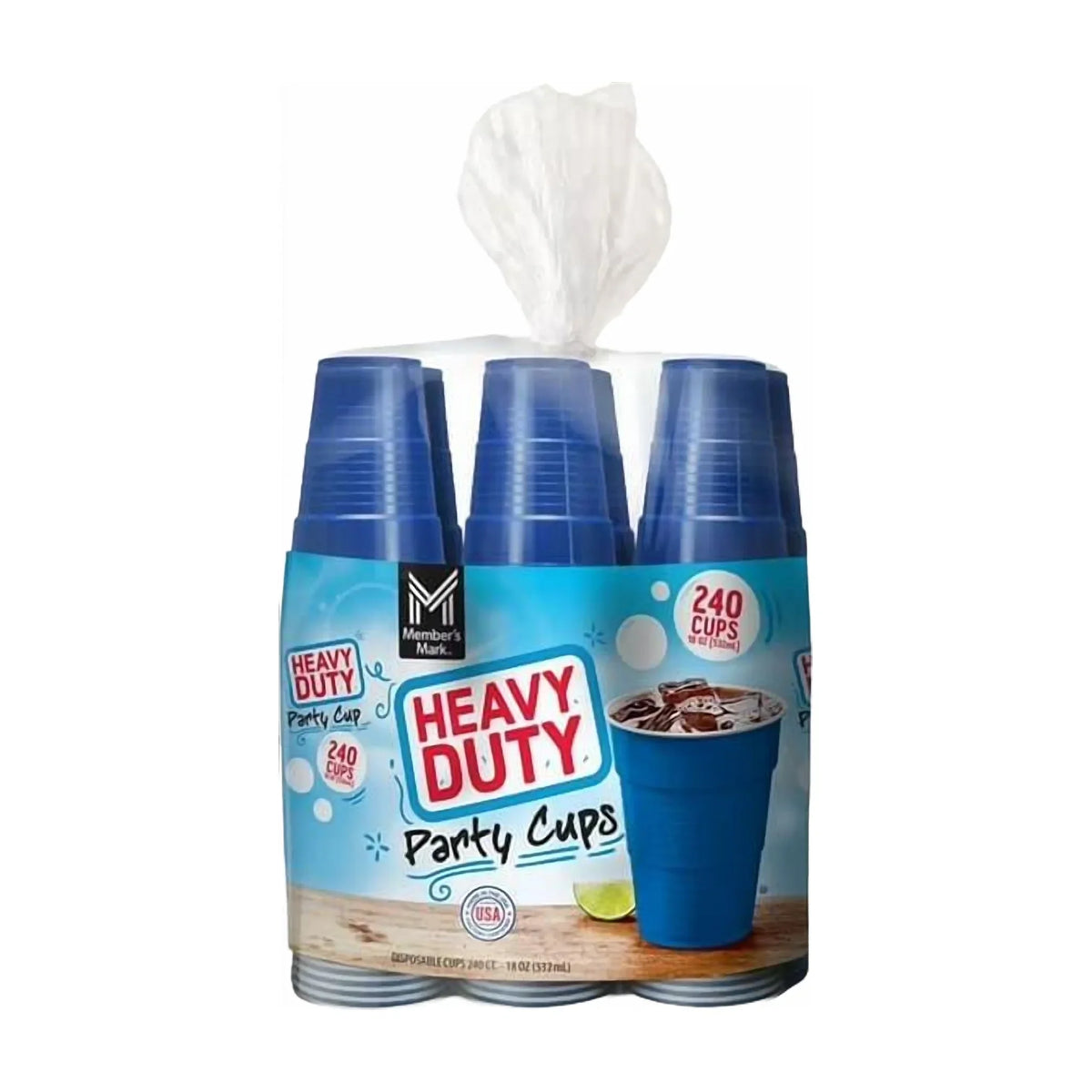 Member's Mark Blue Plastic Cups, 240 × 532 ml