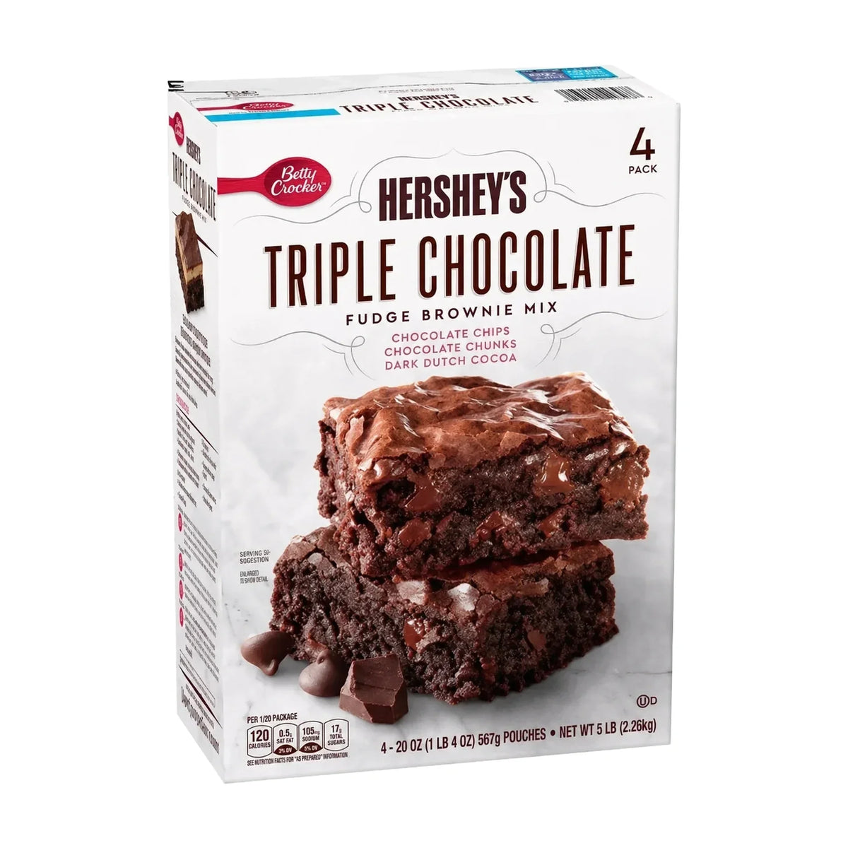 Betty Crocker Hershey's Triple Chocolate Fudge Brownie Mix, 567g (4 Pc)
