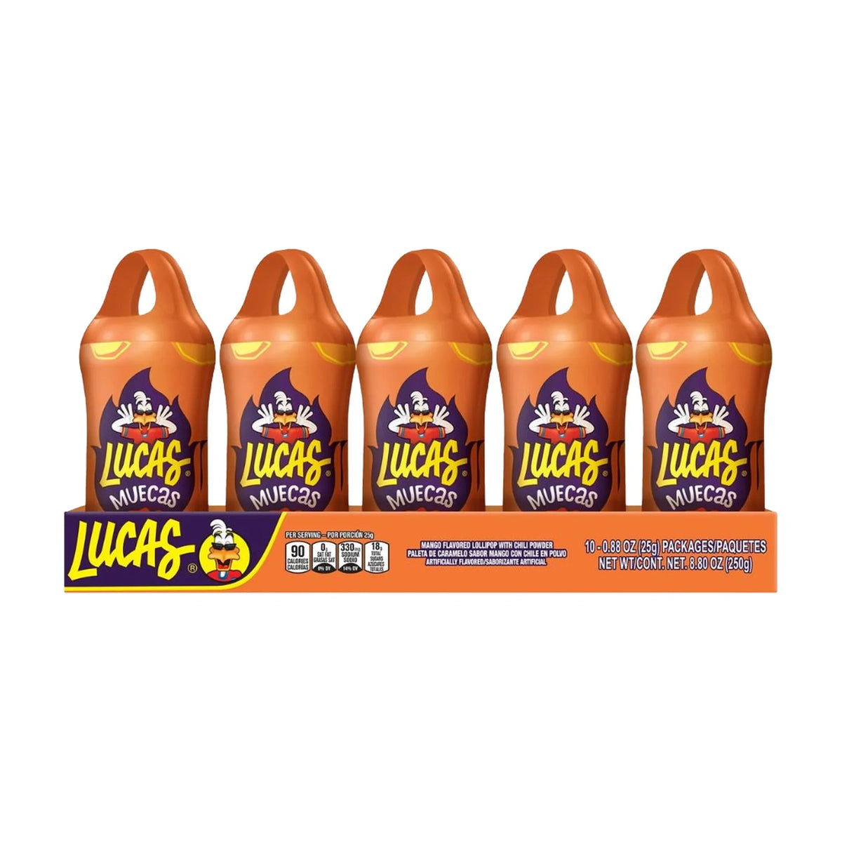 Lucas Muecas Mango Lollipops, 10 × 25 g