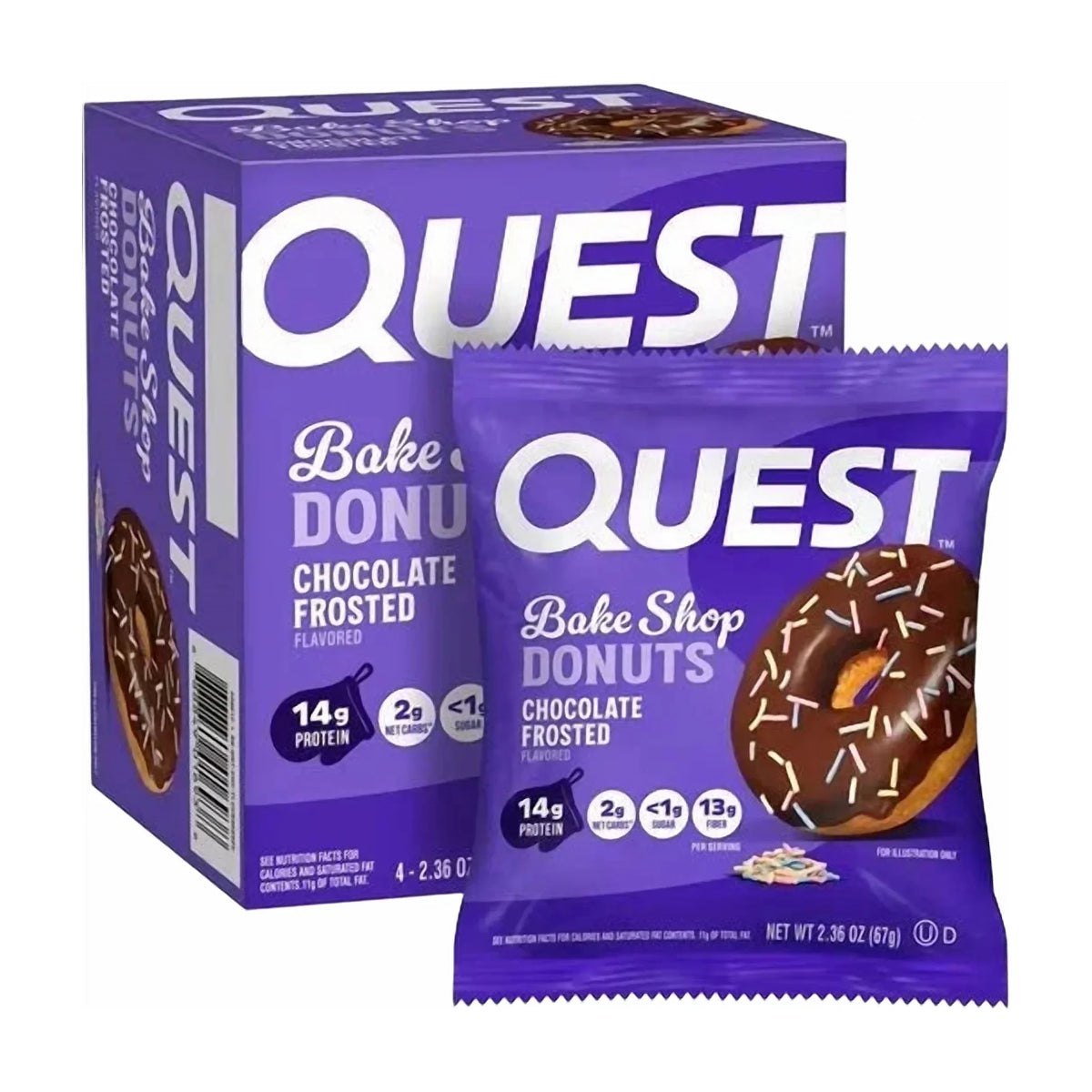 Quest Chocolate Frosted Protein Donuts, 4 × 67 g