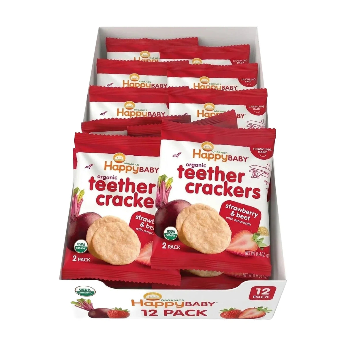 Happy Baby Strawberry Beet Teethers, 12 × 4 g
