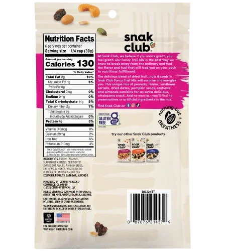 Snak Club Fancy trail mix 191g - View 2 | Welaza