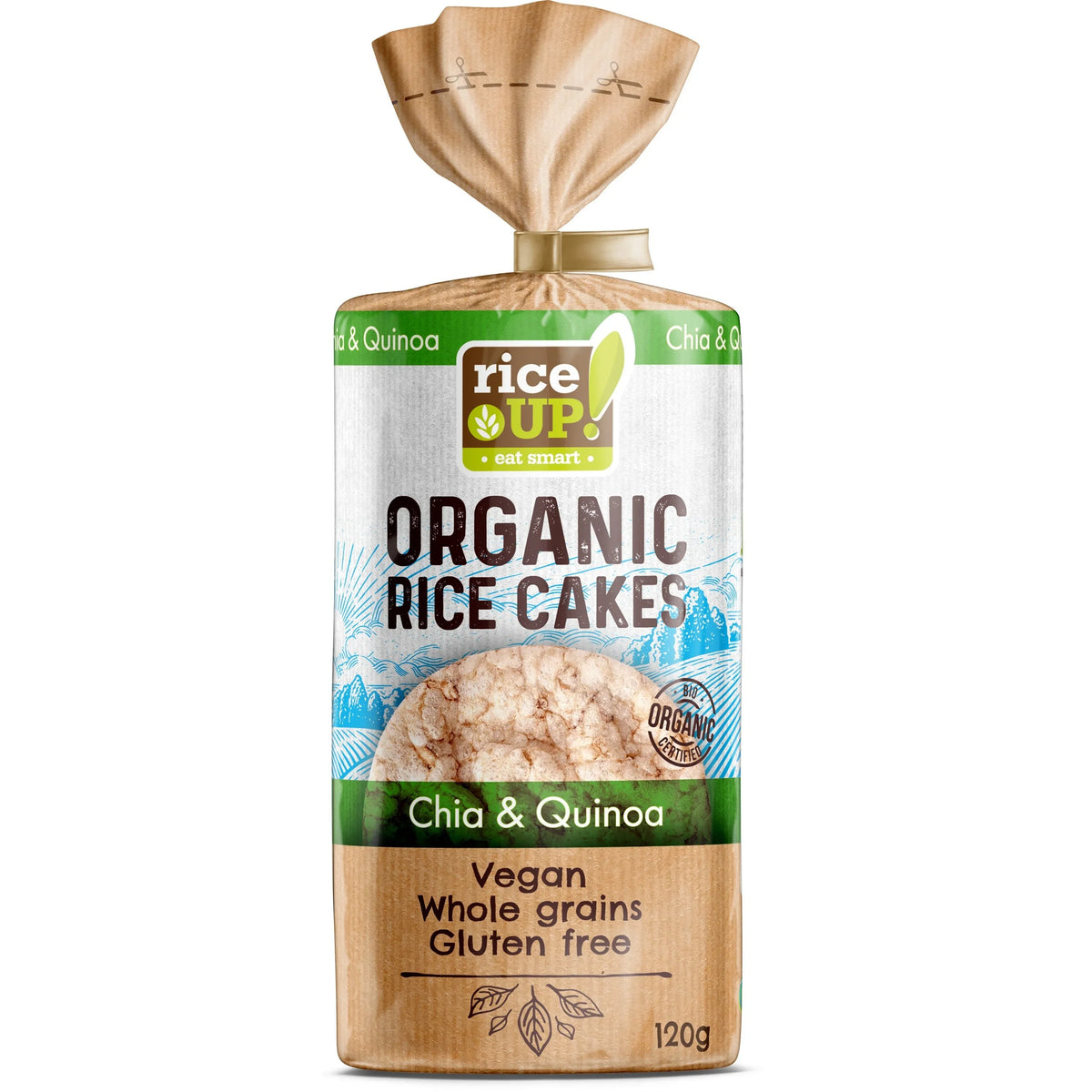 Rice Up  Organic Brown Rice Cakes Chia & Quinoa 120g