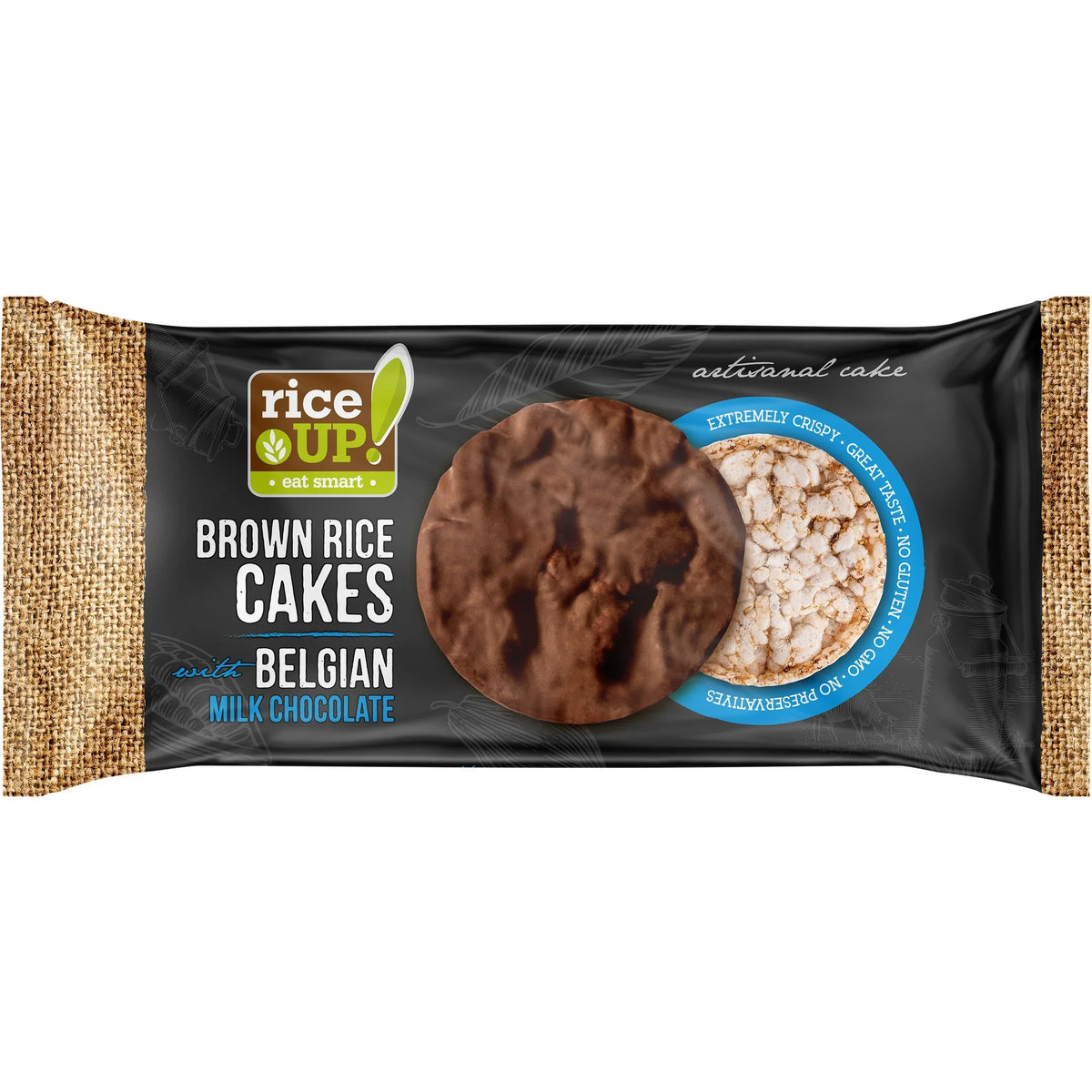 Rice Up  Whole Grain Rice Cakes With Milk Belgian Chocolate 90g