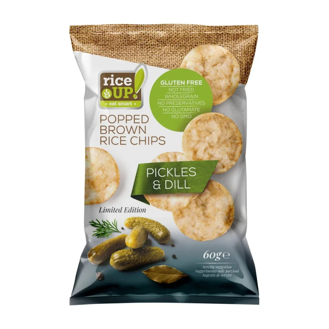 Rice Up Whole Grain Rice Chips Pickles & Dills 60G, Gluten free, No GMO