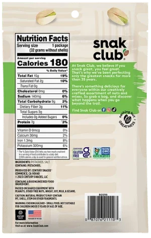 Snak Club Roasted Salted Pistachios 64g - View 2 | Welaza
