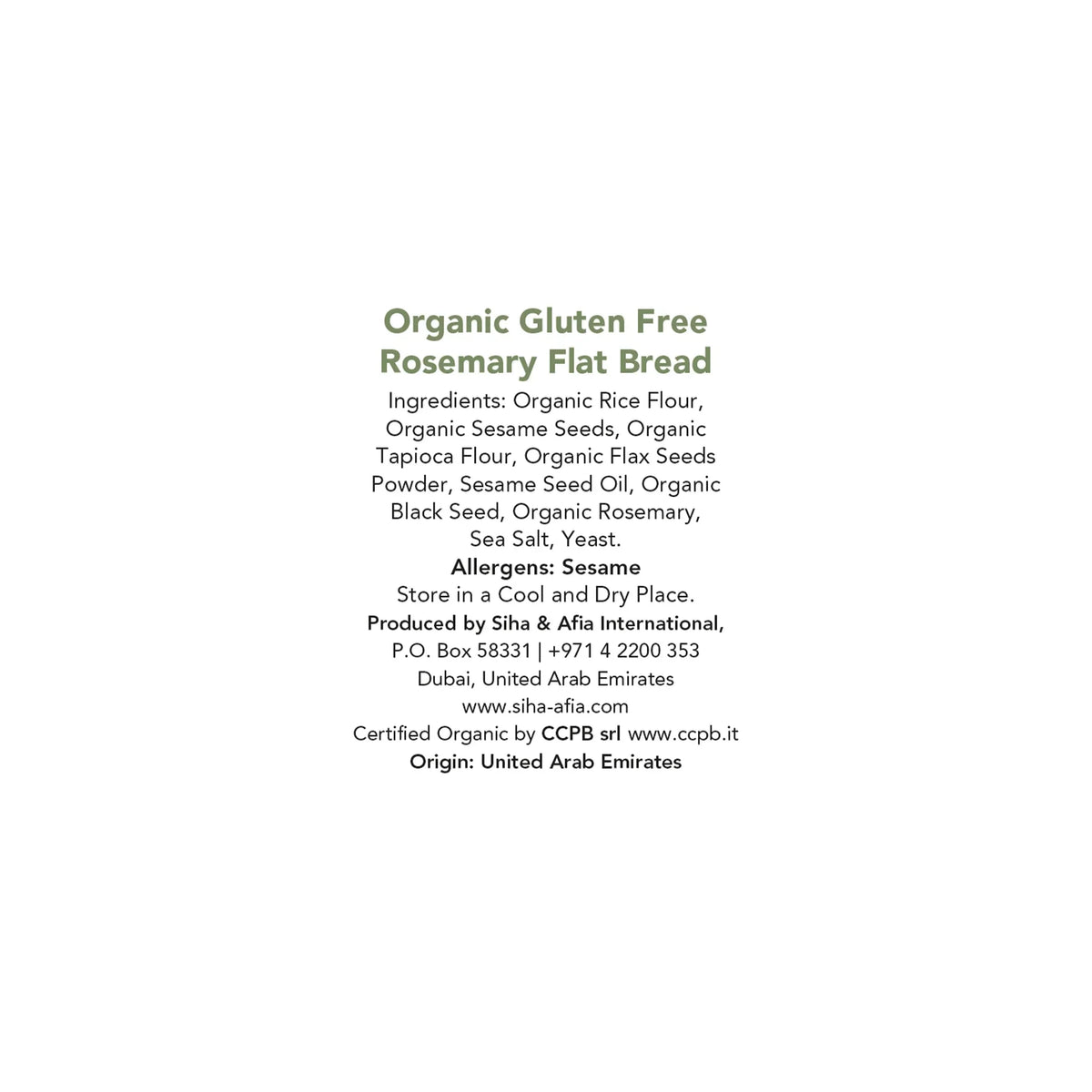 Meadows Organic Rosemary Flat Bread 140g