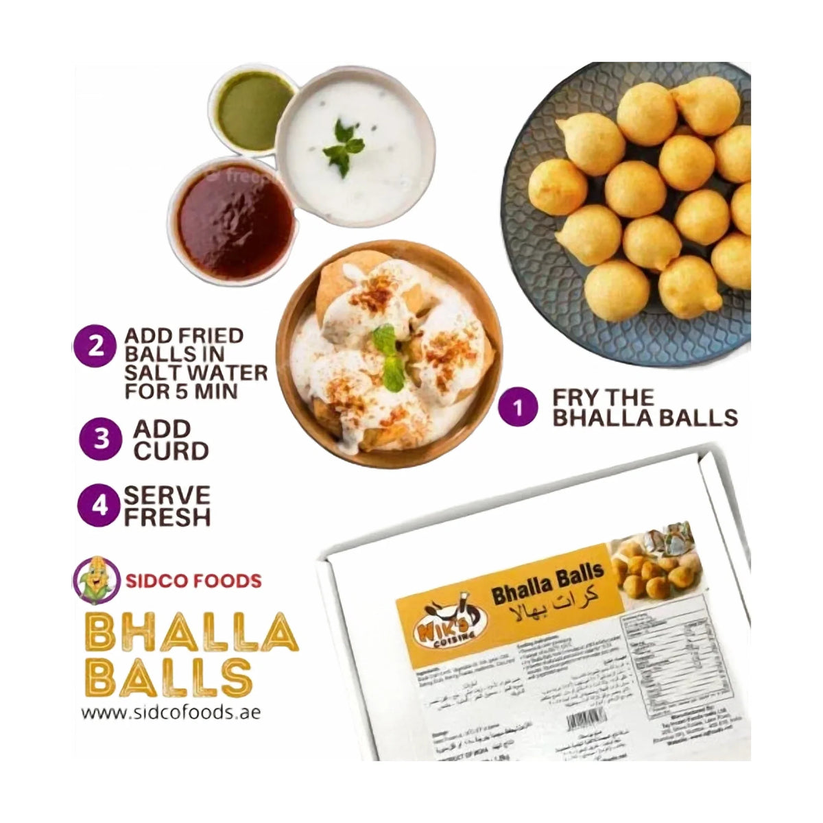 Niks Veg Dahi Bhalla Balls (90 pcs/1.8 kg)