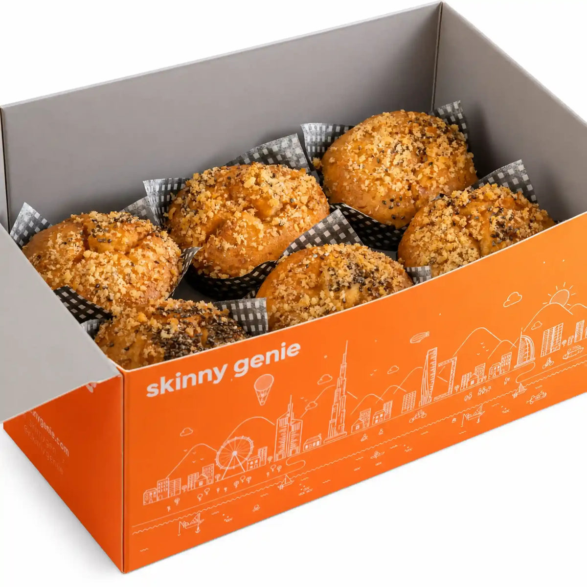 Apple Cinnamon, Walnut and Chia Seeds Skinny Muffin Box (6pc)