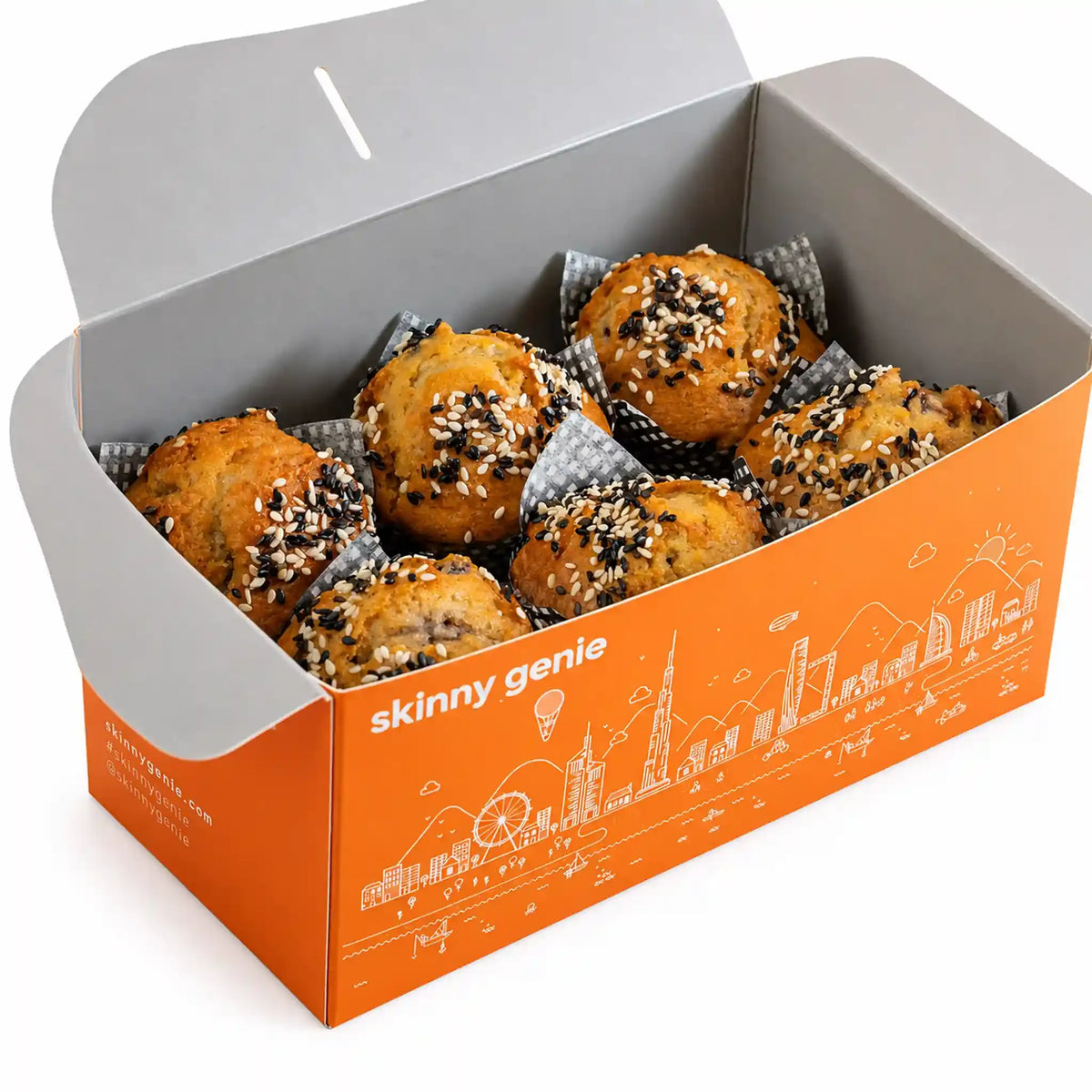 Blueberry and Mixed Sesame Seeds Skinny Muffin Box (6pc)