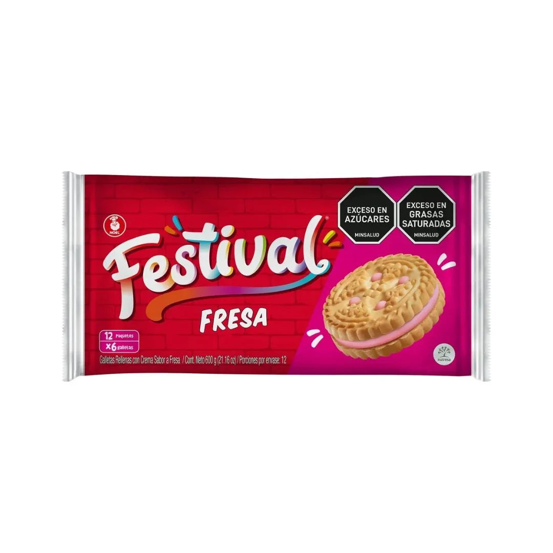 Noel Festival Strawberry Cookie 50g - 12Pc