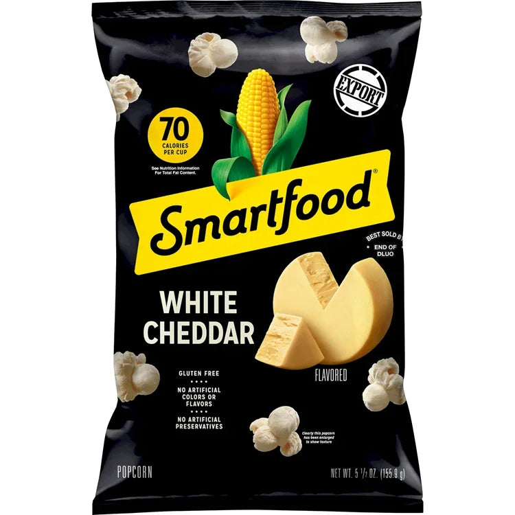 Smartfood White Cheddar Flavored Gluten Free Popcorn 5.5 OZ (156g) - Export