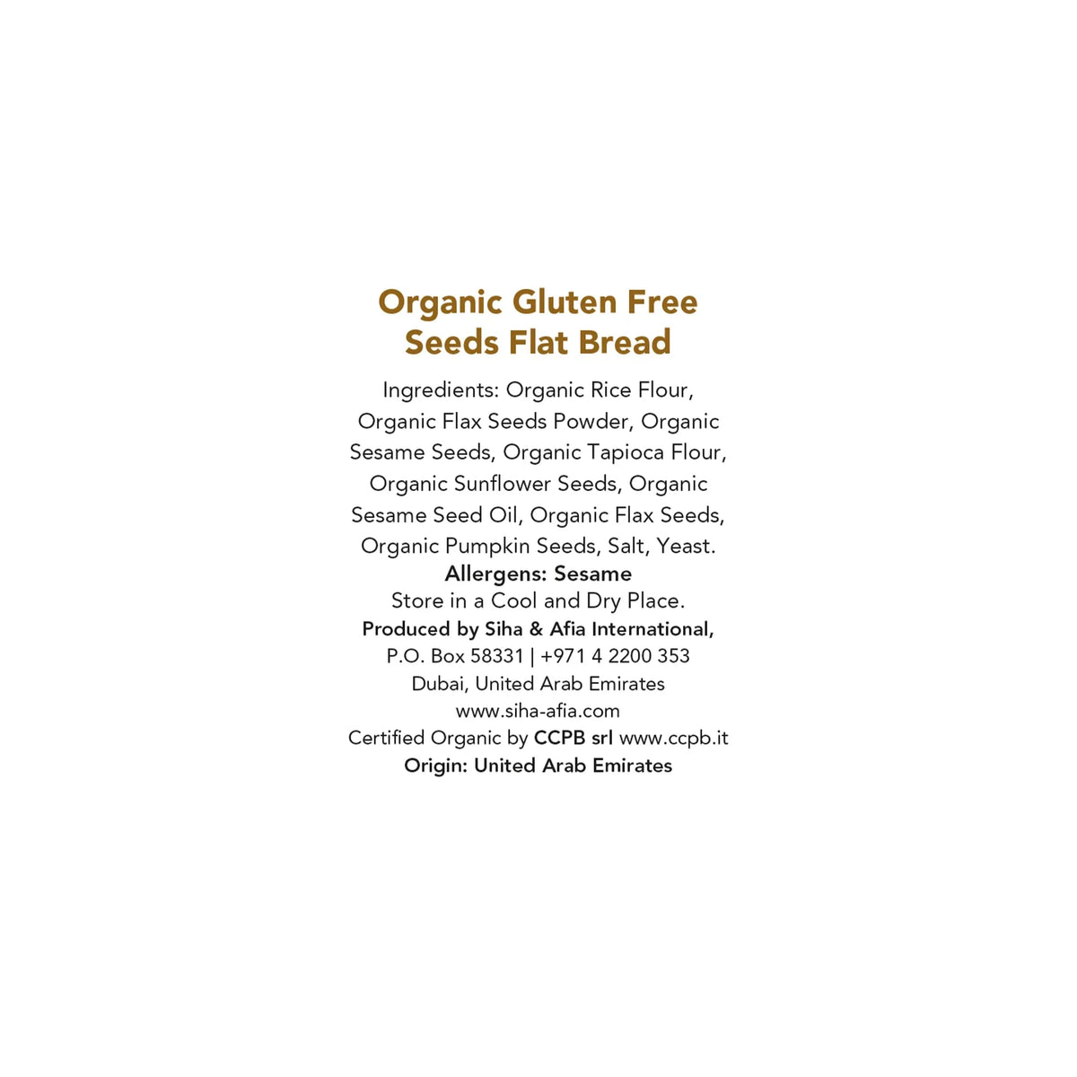 Meadows Organic Seeds Flat Bread 150g