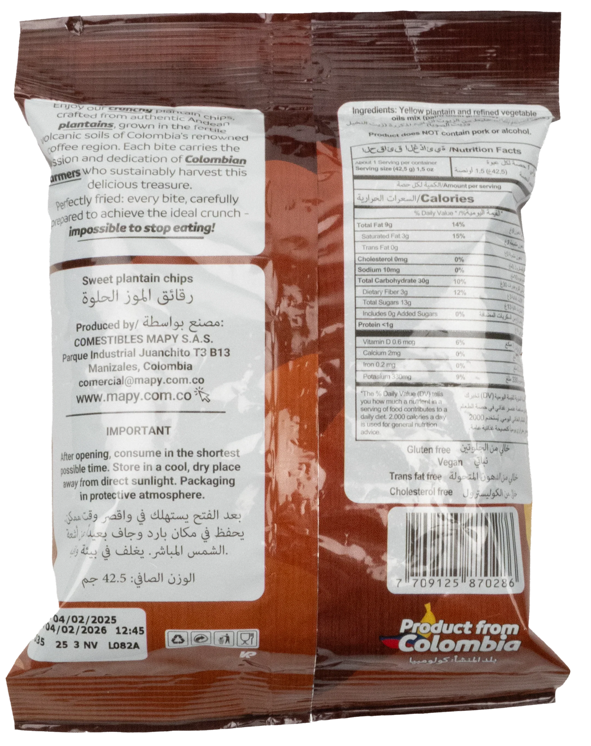 Mapy Sweet Plantain Chips 42.5g