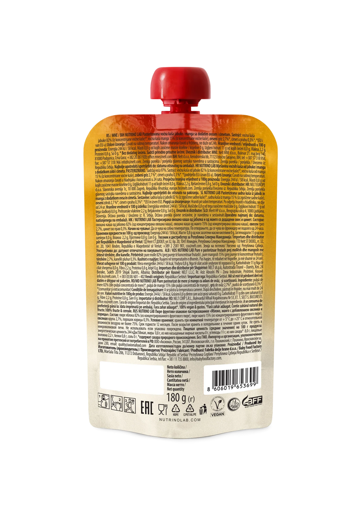 Nutrino Lab “Take It Easy Mix – Apple Mango Oat & Cinnamon 180g