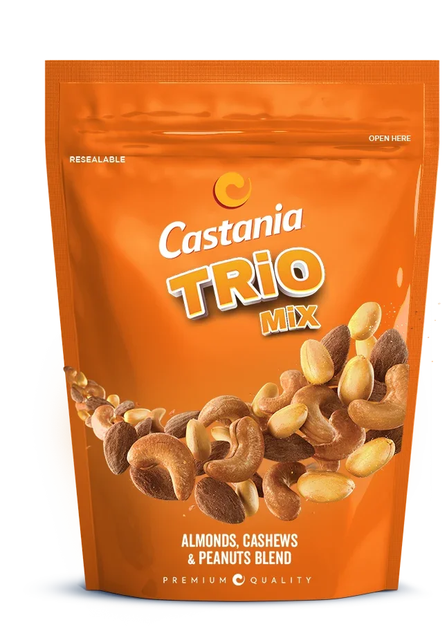 Castania Trio Mix, Almonds, Cashews & Peanut Blend 225gm