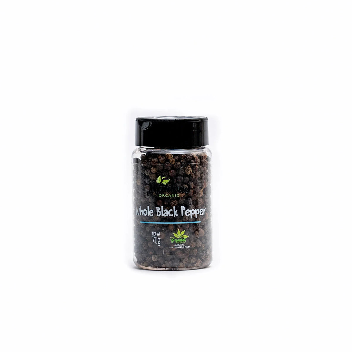 Meadows Organic Whole Black Pepper 70g