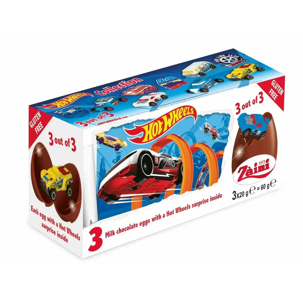Zaini Hot Wheels (Tripack Chocolate Eggs)
