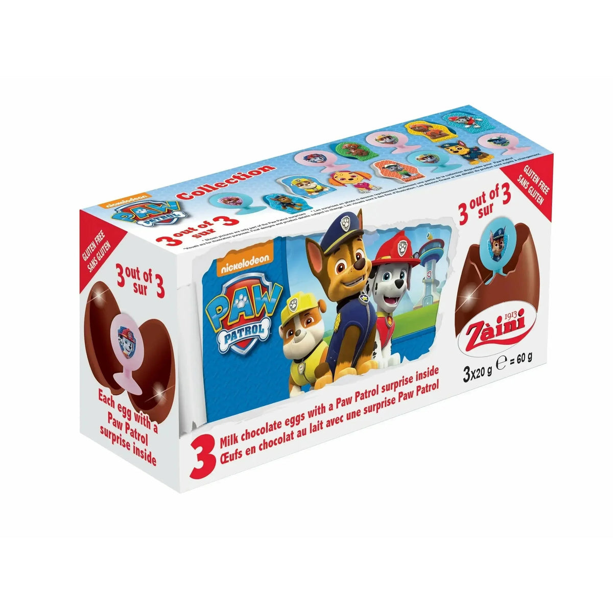 Zaini Paw Patrol (Tripack Chocolate Eggs) - Promo