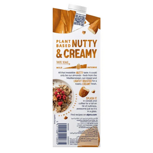 Plant-based nutty and creamy almond milk carton with cereal image, WELAZA UAE